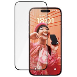 PanzerGlass Ceramic Protection keraminis stiklas skirtas iPhone 15 su padėties nustatymo reguliatoriumi