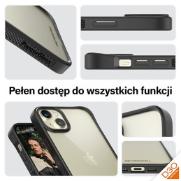 PanzerGlass ClearCase dėklas, skirtas iPhone 15 Plus / 14 Plus su karinio lygio sertifikatu – skaidrus ir juodas