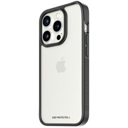 Karinio lygio sertifikuotas PanzerGlass ClearCase iPhone 15 Pro dėklas – skaidrus ir juodas