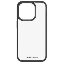 Karinio lygio sertifikuotas PanzerGlass ClearCase iPhone 15 Pro dėklas – skaidrus ir juodas