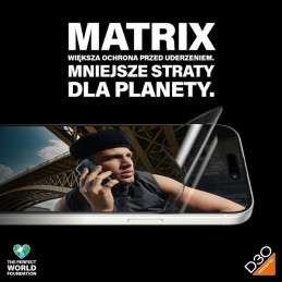 PanzerGlass Matrix Ultra-Wide-Fit hibridinis stiklas skirtas iPhone 15 Pro su padėties nustatymu