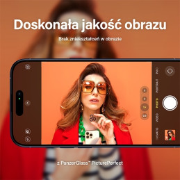 „PanzerGlass Picture Perfect“ fotoaparato apsauga, skirta „iPhone 15 Pro“ / „15 Pro Max“ – su juodu rėmeliu
