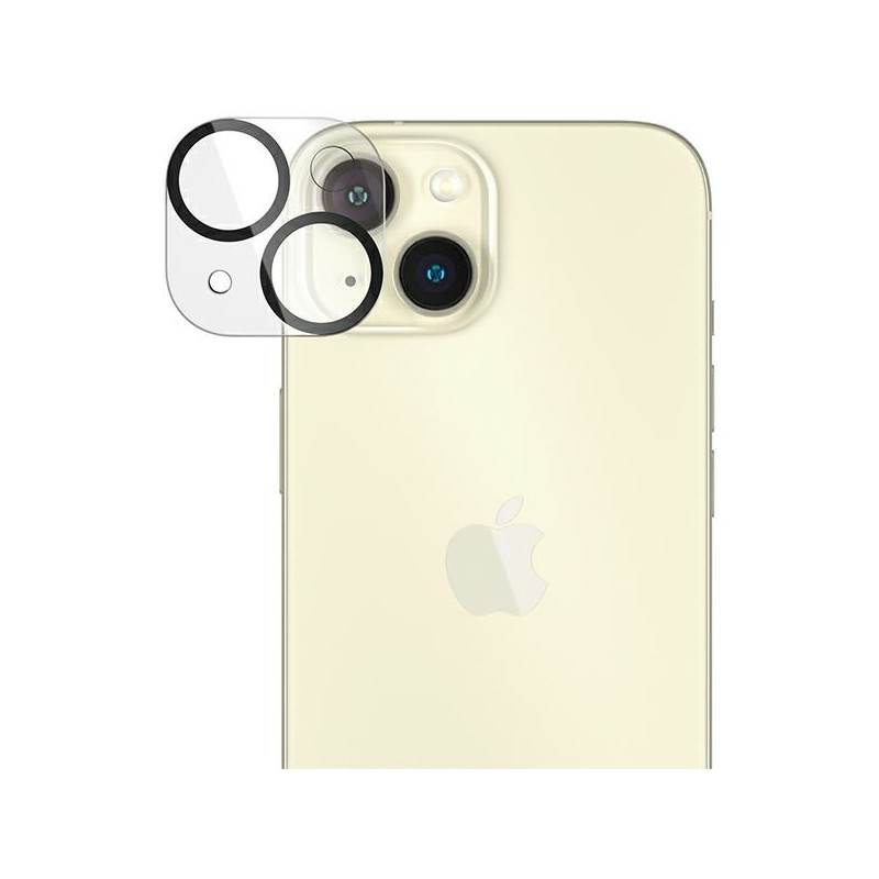 PanzerGlass Picture Perfect fotoaparato apsauga iPhone 15 / 15 Plus - su juodu rėmeliu