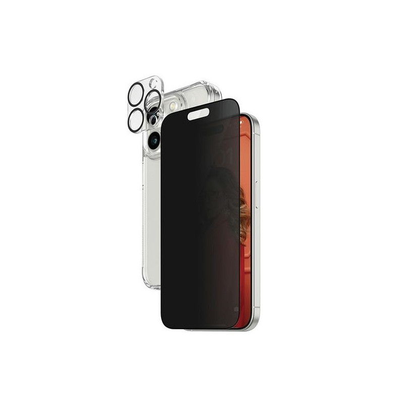 „PanzerGlass“ privatumo rinkinys „3 viename“ permatomas dėklas + „Privacy Glass“ + fotoaparato apsauga, skirta „iPhone 1...