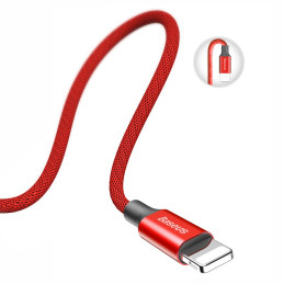 Baseus Yiven audinio pintas USB kabelis / Lightning 1,8M raudonas (CALYW-A09)