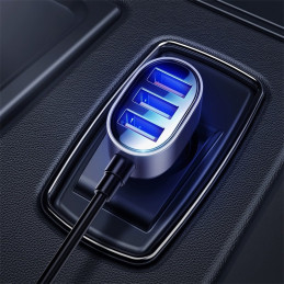 Joyroom greitas automobilinis įkroviklis 5x USB 6.2 A su ilginamuoju laidu juodas (JR-CL03)