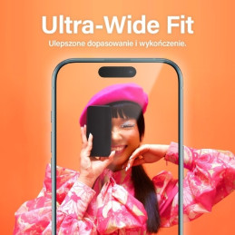 PanzerGlass Ultra-Wide Fit grūdintas stiklas su padėties reguliatoriumi, skirtas iPhone 15 Pro