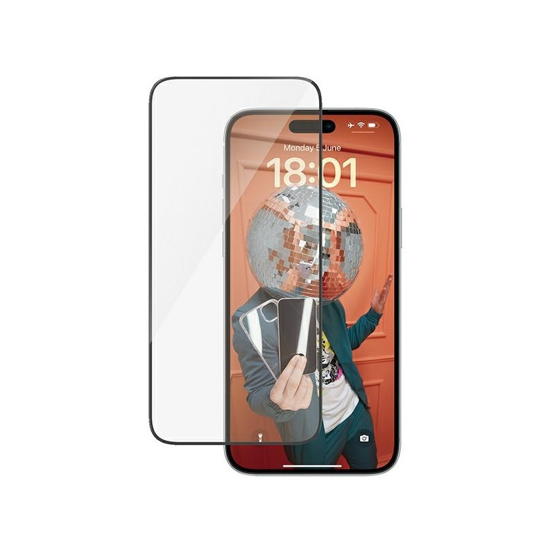 PanzerGlass Ultra-Wide Fit grūdintas stiklas su padėties reguliatoriumi, skirtas iPhone 15 Plus