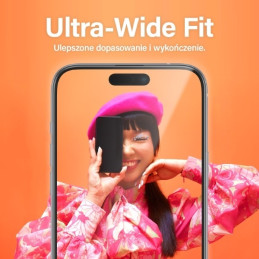 PanzerGlass Ultra-Wide Fit grūdintas stiklas su padėties reguliatoriumi, skirtas iPhone 15 Plus