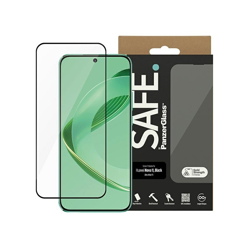SAFE by PanzerGlass Ultra-Wide Fit grūdintas stiklas Huawei nova 11 - su juodu rėmeliu
