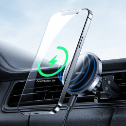 Joyroom automobilinis magnetinis laikiklis Qi belaidis indukcinis įkroviklis 15W (MagSafe suderinamas su iPhone) Juodas ...