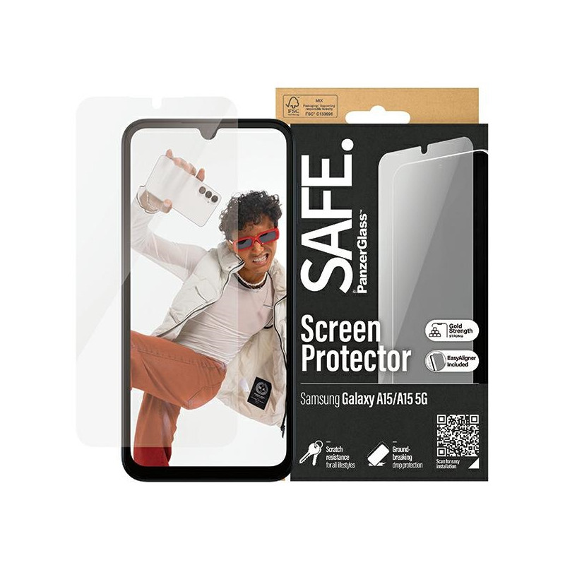 SAFE by PanzerGlass Ultra-Wide Fit grūdintas stiklas, skirtas Samsung Galaxy A15 / A15 5G