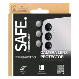 SAFE by PanzerGlass fotoaparato dangtelis, skirtas Samsung Galaxy A35 5G - su juodu rėmeliu