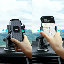 Joyroom automobilinio telefono laikiklis su teleskopine ištraukiama rankena prietaisų skydeliui ir juodam langui (JR-ZS2...