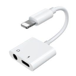 Joyroom S-Y104 Lightning ausinių adapteris - Lightning / 3,5 mm mini lizdas - baltas