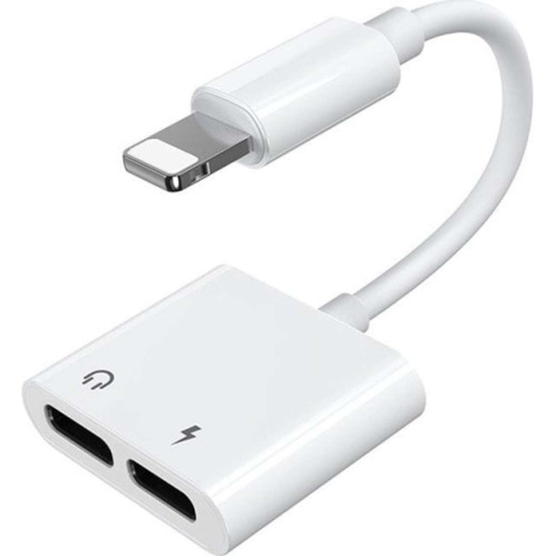 Joyroom S-Y104 Lightning / 2x Lightning ausinių adapteris - baltas