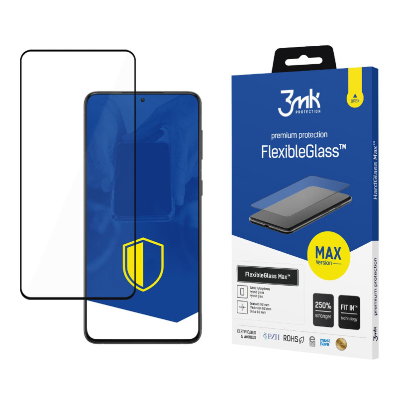 3mk FlexibleGlass Max juodas grūdintas stiklas, skirtas Samsung Galaxy S21+ 5G