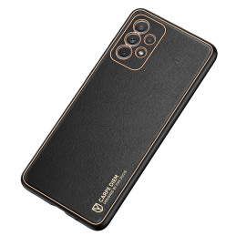 Dux Ducis Yolo elegantiškas dėklas su ekologiškos odos dangteliu, skirtas Samsung Galaxy A72 4G juodas