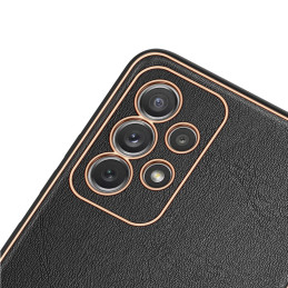 Dux Ducis Yolo elegantiškas dėklas su ekologiškos odos dangteliu, skirtas Samsung Galaxy A72 4G juodas