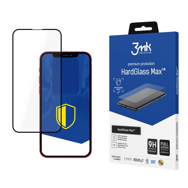 9H 3mk HardGlass Max™ stiklas, skirtas iPhone 13 mini