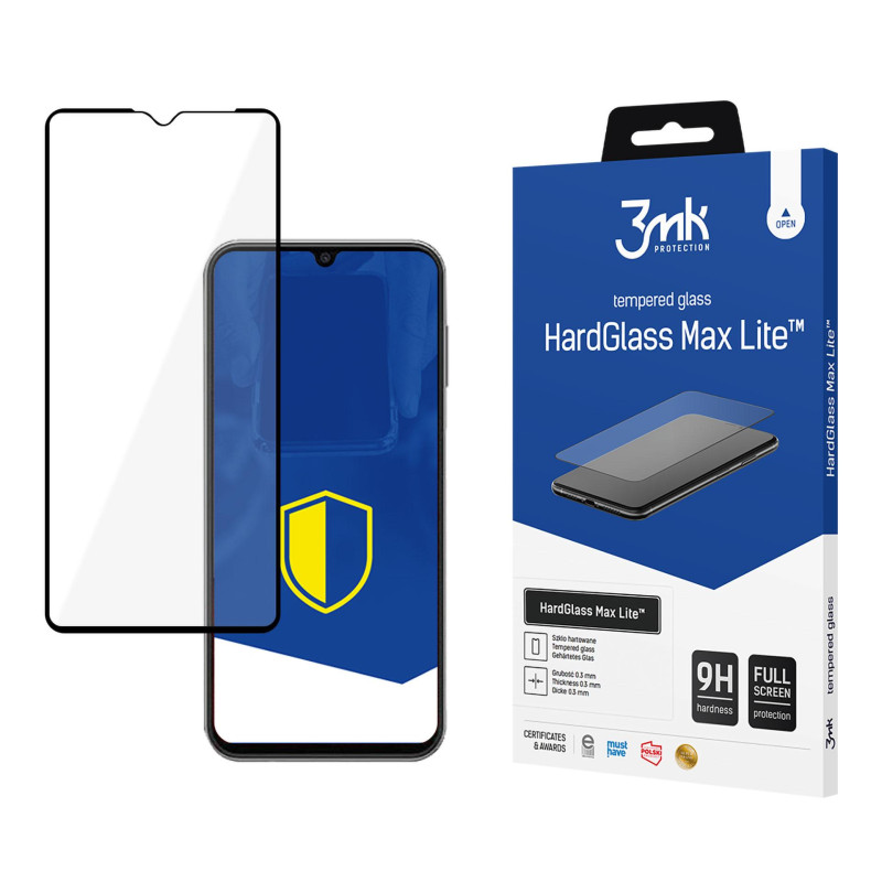 9H 3mk HardGlass Max Lite™ stiklas, skirtas Samsung Galaxy A14 / A14 5G