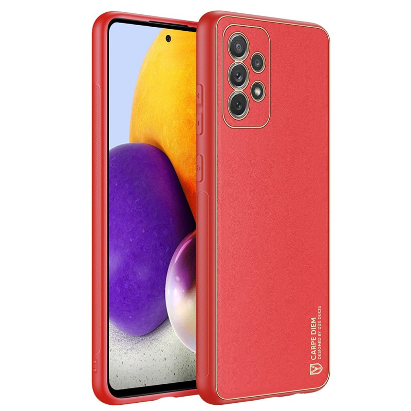 Dux Ducis Yolo elegantiškas dėklo dangtelis pagamintas iš ekologiškos odos, skirtas Samsung Galaxy A72 4G raudonas