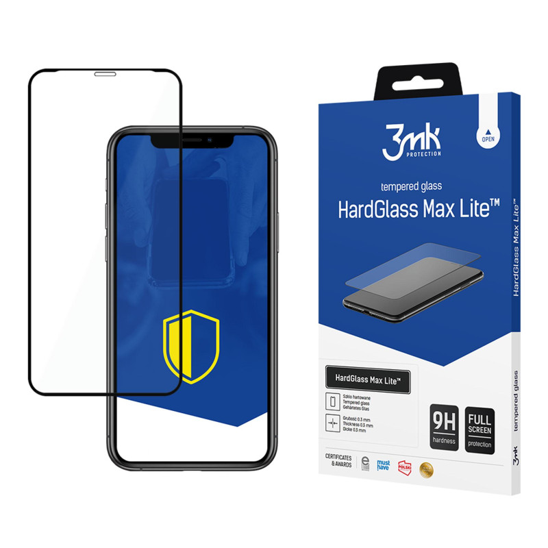 9H 3mk HardGlass Max Lite™ stiklas, skirtas iPhone X / XS / 11 Pro