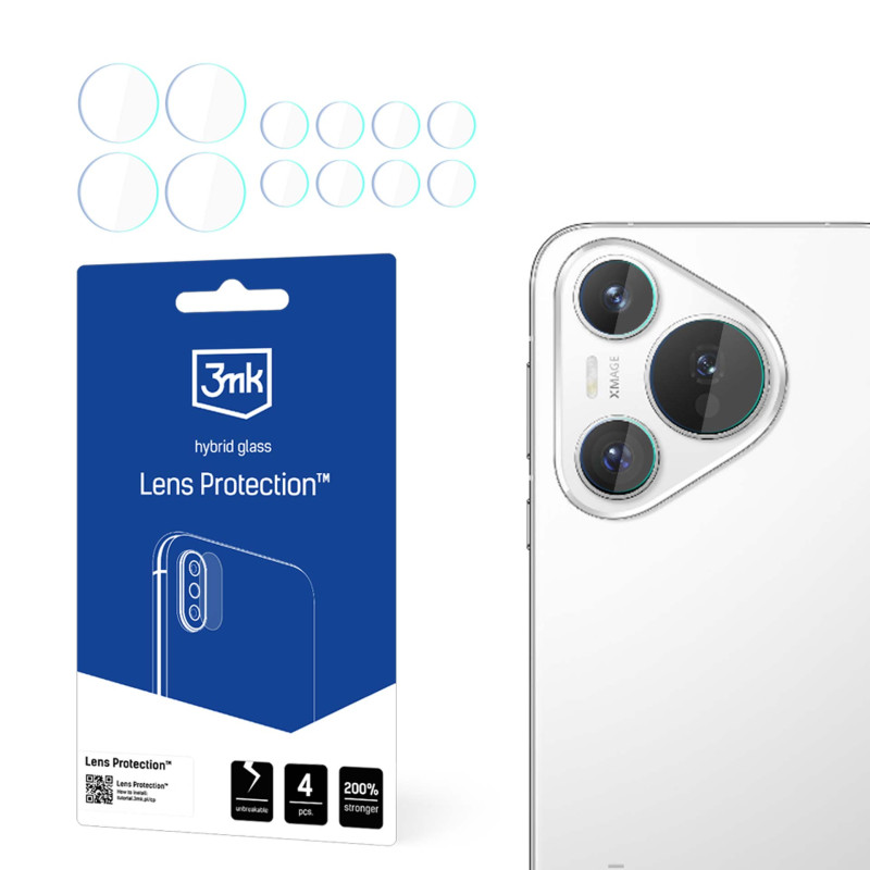 3mk Lens Protection™ hibridinis fotoaparato stiklas, skirtas Huawei Pura 70