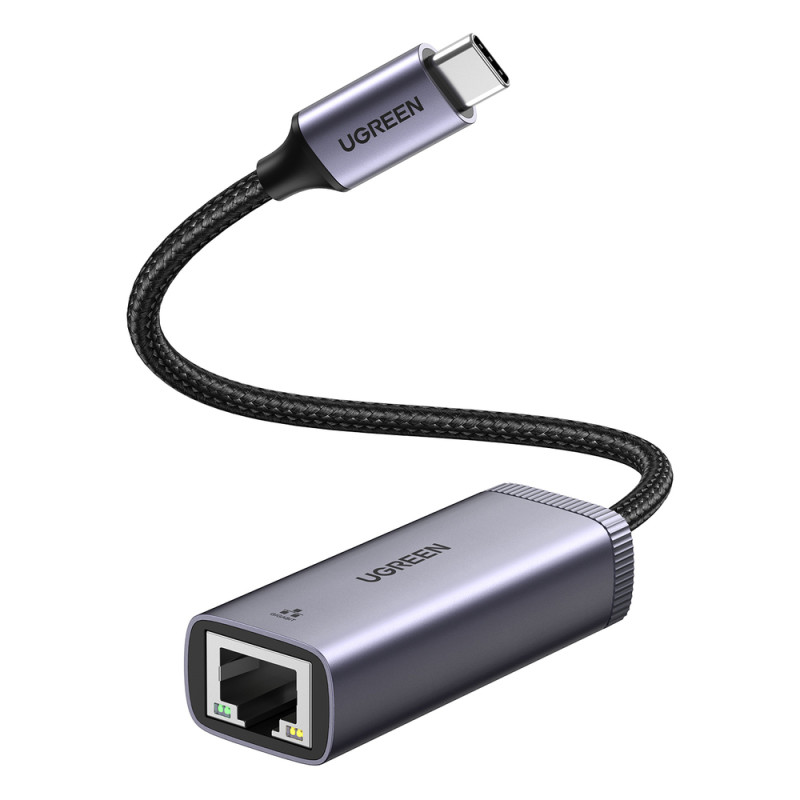 Ugreen išorinio tinklo plokštė C tipo USB – RJ45 1Gbps (1000Mbps) pilka (40322 CM483)