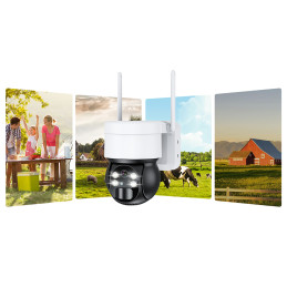 Choetech ASC006-4G saulės kamera išmanioji PTZ 4G LTE su 5W saulės kolektoriumi - balta