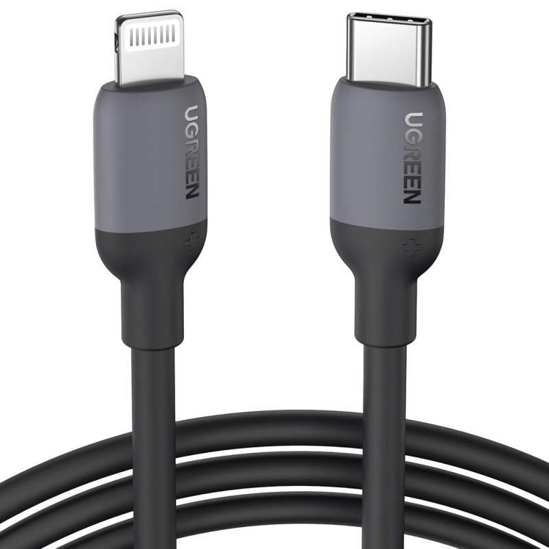 Ugreen US387 Lightning – USB-C MFI PD kabelis 20W 480Mb/ s 1m – juodas