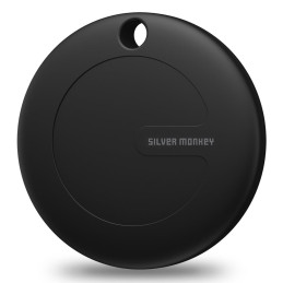 Silver Monkey Tag silikoninis ieškiklis, suderinamas su Apple Find My + dėklu – juodas