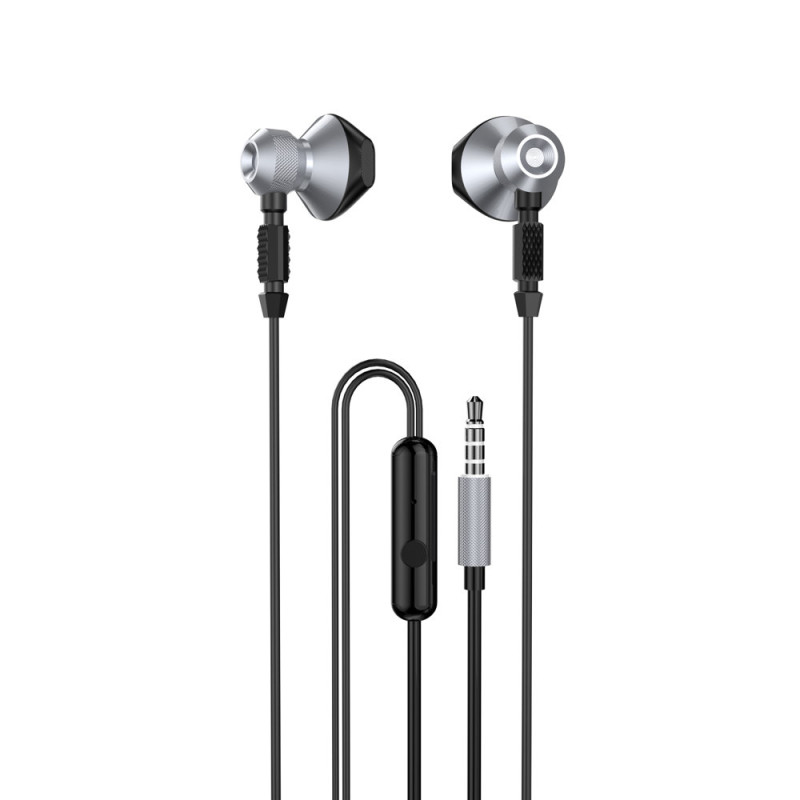„Dudao“ metalinės laidinės į ausis įdedamos ausinės, 3,5 mm mini lizdas, pilkos spalvos (X2C-Grey)
