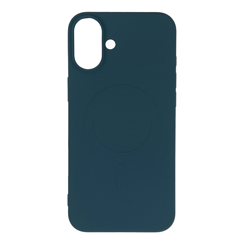 Skystas silikoninis dėklas MagSafe skirtas iPhone 16 - tamsiai mėlynas
