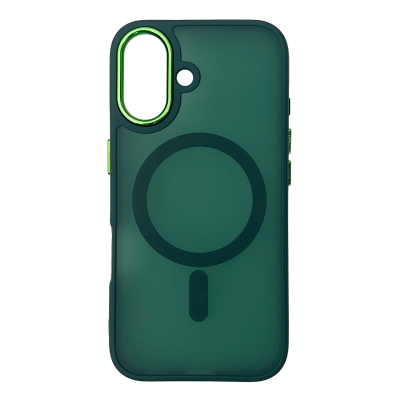 Magnetic Collection MagSafe dėklas iPhone 16 - tamsiai žalias