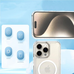 Skaidrus kampinis dėklas MagSafe, skirtas iPhone 16 Pro Max - skaidrus