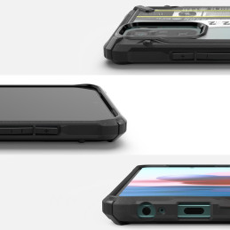 „Ringke Fusion X Design“ šarvuotas dėklas su rėmeliu, skirtas „Xiaomi Redmi Note 10“ / „Redmi Note 10S“, juodas (Bilieto...