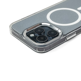 Blizgantis dėklas MagSafe skirtas iPhone 16 Pro Max - baltas su blizgučiais