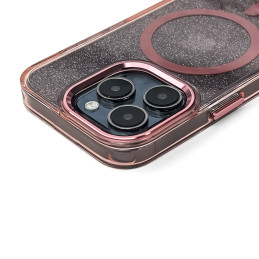Blizgantis dėklas MagSafe skirtas iPhone 16 Pro - rožinis su blizgučiais