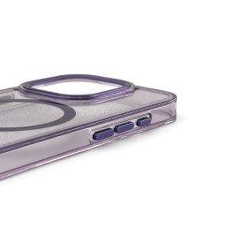 Blizgantis dėklas MagSafe skirtas iPhone 16 - violetinis su blizgučiais