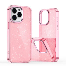 Blizgantis dėklas iPhone 16 Pro - rožinis su blizgučiais