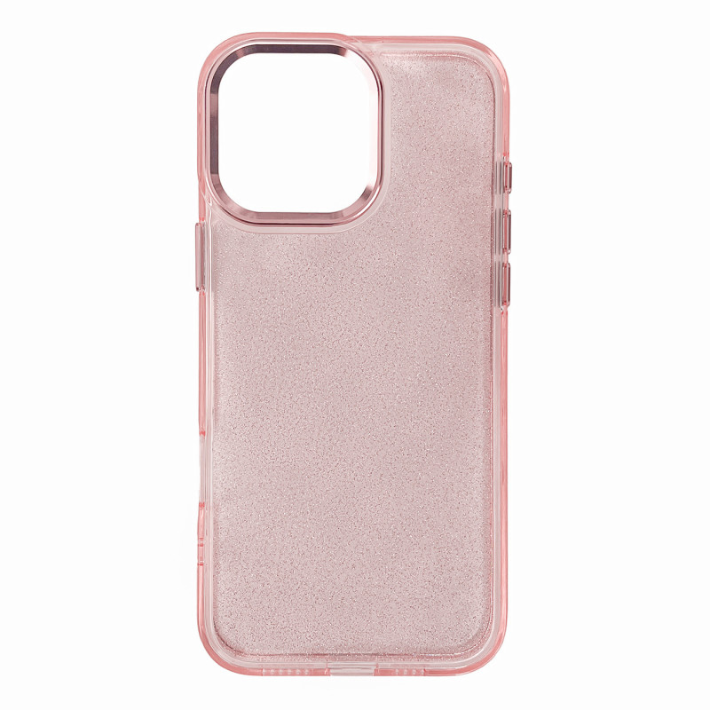 Blizgantis dėklas iPhone 16 Pro Max - rožinis su blizgučiais