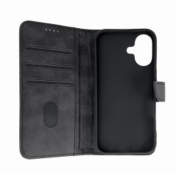Odinis knygos dėklas iPhone 16 - juodas
