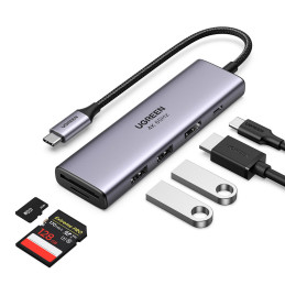 Ugreen 6in1 daugiafunkcis USB Type C HUB – 2x USB 3.2 Gen 1 / HDMI 4K 60Hz / SD ir TF kortelių skaitytuvas / USB Type C ...