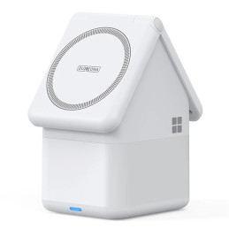Duzzona W20 15W 4in1 indukcinis įkroviklis skirtas iPhone / AirPods / Apple Watch su naktine lempute - balta