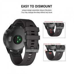 Tech-Protect Smooth dirželis, skirtas Garmin Fenix 3 / 5X / 3HR / 5X Plus / 6X / 6X Pro / 7X - juodas