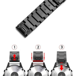 Tech-Protect SteelBand apyrankė, skirta Garmin Fenix 5/ 6/ 6 Pro/ 7 – juoda