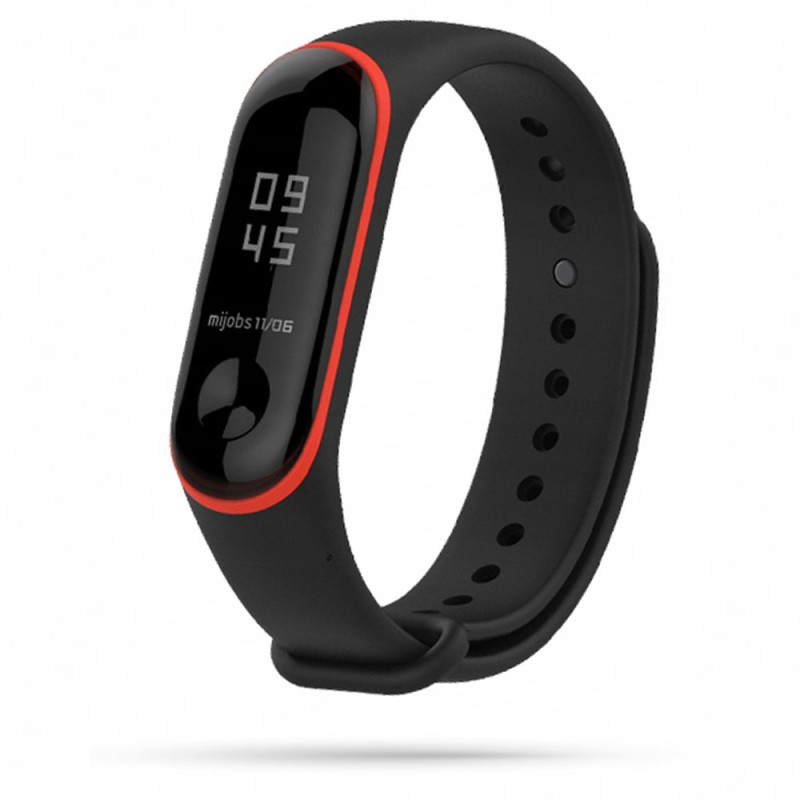 Tech-Protect Smooth dėklas, skirtas Xiaomi Mi Band 3/ 4 - juoda ir raudona