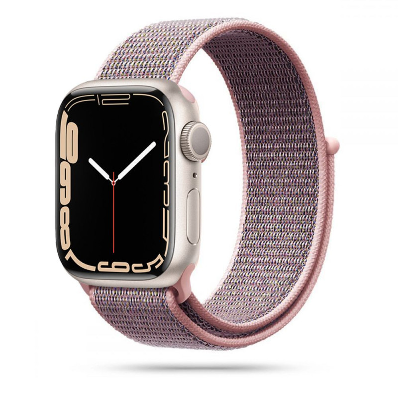 Tech-Protect nailoninis dirželis, skirtas Apple Watch 4/ 5/ 6/ 7/ 8/ 9/ SE (38/ 40/ 41 mm) – rožinis