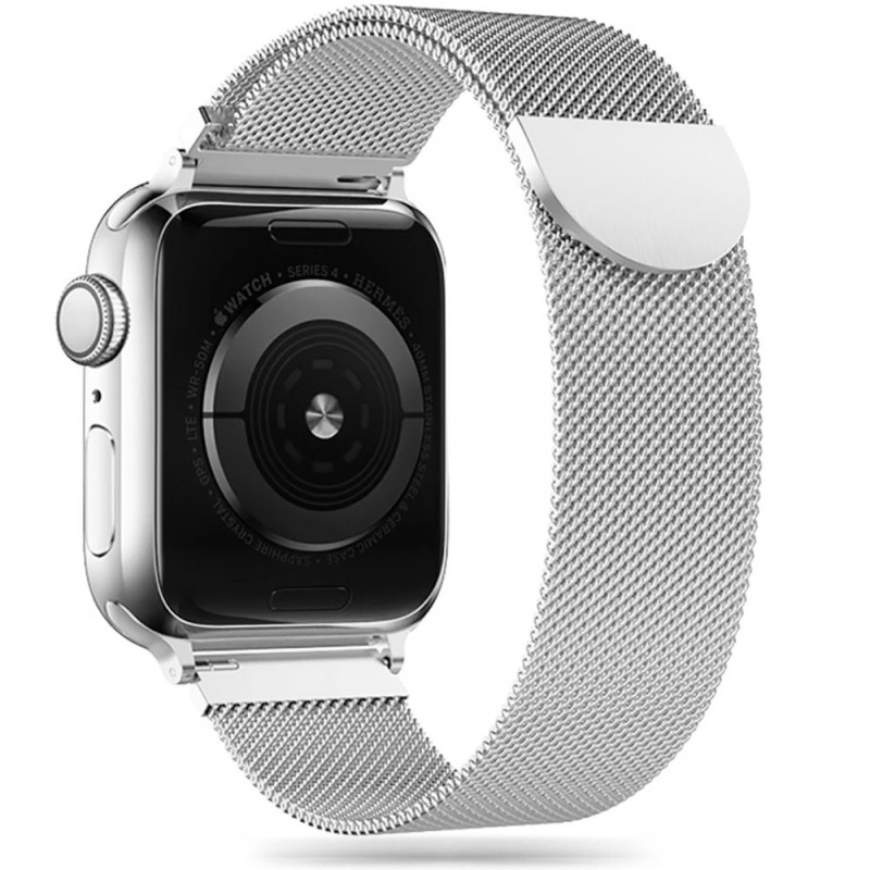 Tech-Protect MilaneseBand, skirta Apple Watch 4/ 5/ 6/ 7/ 8/ 9/ SE (38/ 40/ 41 mm) – sidabrinė